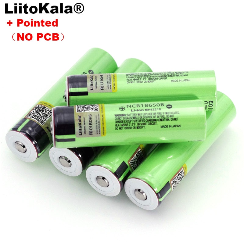 2021 Liitokala NCR18650B 3.7v 3400 mAh 18650 Lithium Rechargeable Battery with Pointed (No PCB) For Flashlight batteries