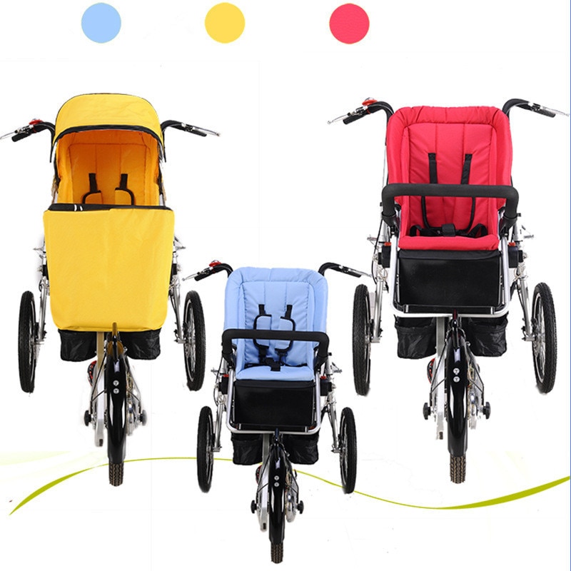 High Fun Bicycle Two Children's Strollers Kids Bike Baby Stroller Mother Ride Bikes Stroller Parent-Child Foldable Baby Trolley