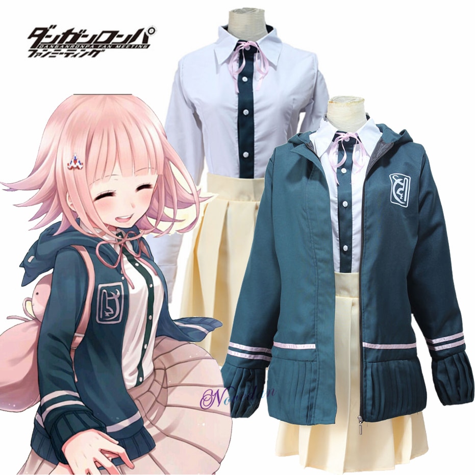 Chiaki Nanami Cosplay Costume Danganronpa 2 Cosplay School Uniform Japanese Anime Cosplay Halloween Costume For Women Girls