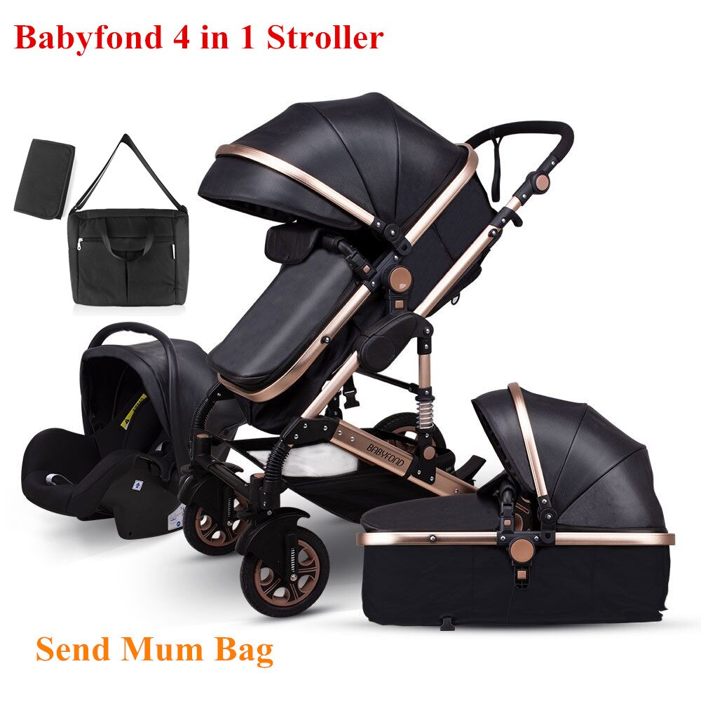 4 in 1 baby stroller high landscape baby stroller basket can sit reclining folding bidirectional shock absorber baby stroller ba