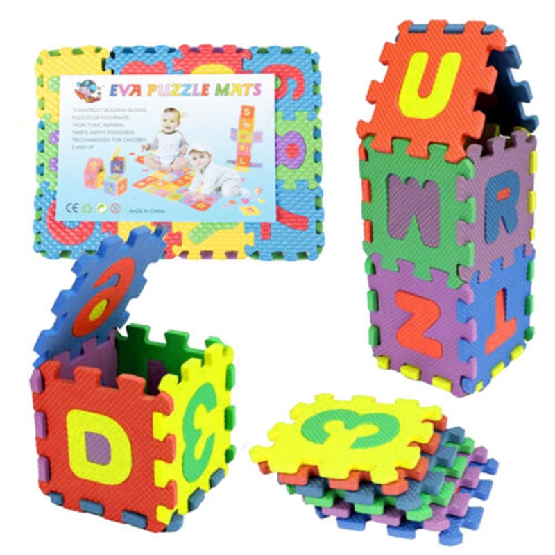 New 36pcs Soft Baby Floor Play DIY Puzzle Kids Create Toy Mat Foam Alphabet Numbers Puzzle Toddler Toys Game Puzzle