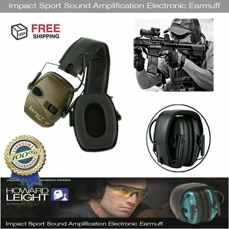 Howard Leight R-01526 Impact Sport Electronic Earmuff Shooting Protective Headset Foldable with box