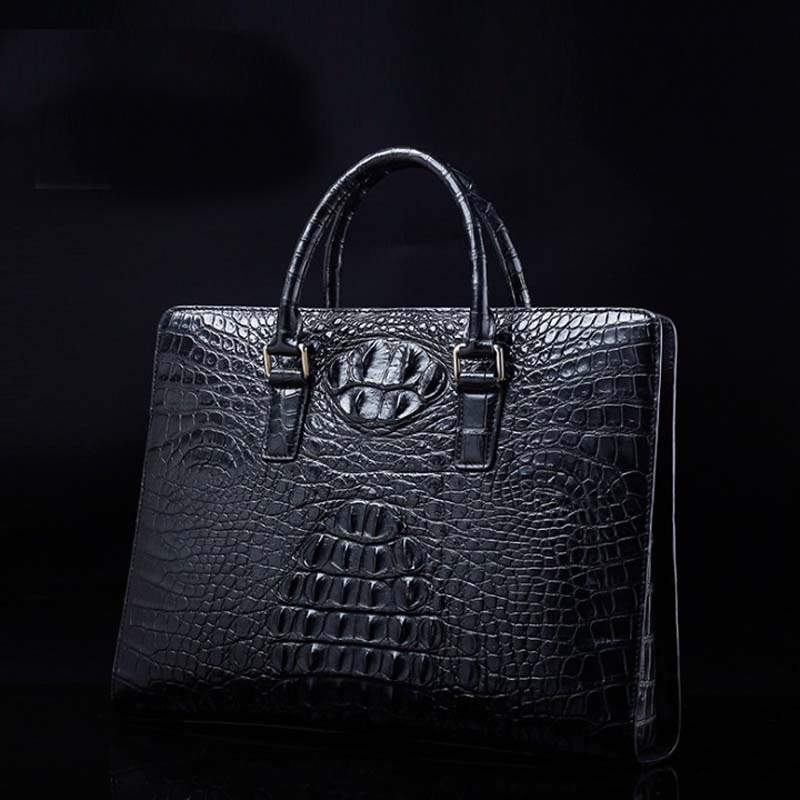 ourui new selling true crocodile leather male bag men briefcase business Men handbags