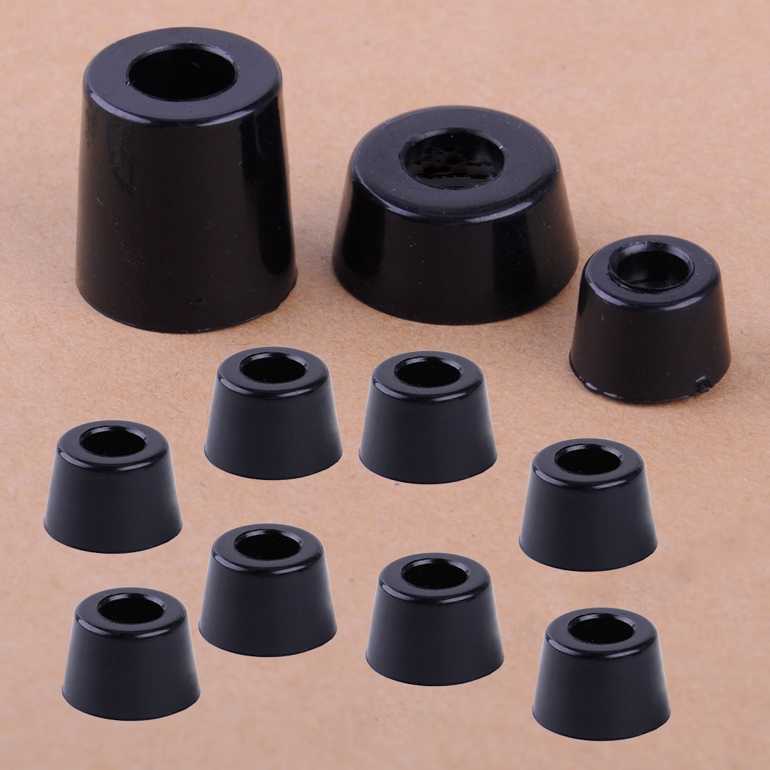 8pcs Black Speaker Cabinet Furniture Chair Table Box Conical Rubber Foot Pad Stand Shock Absorber S / M / L Skid Resistance