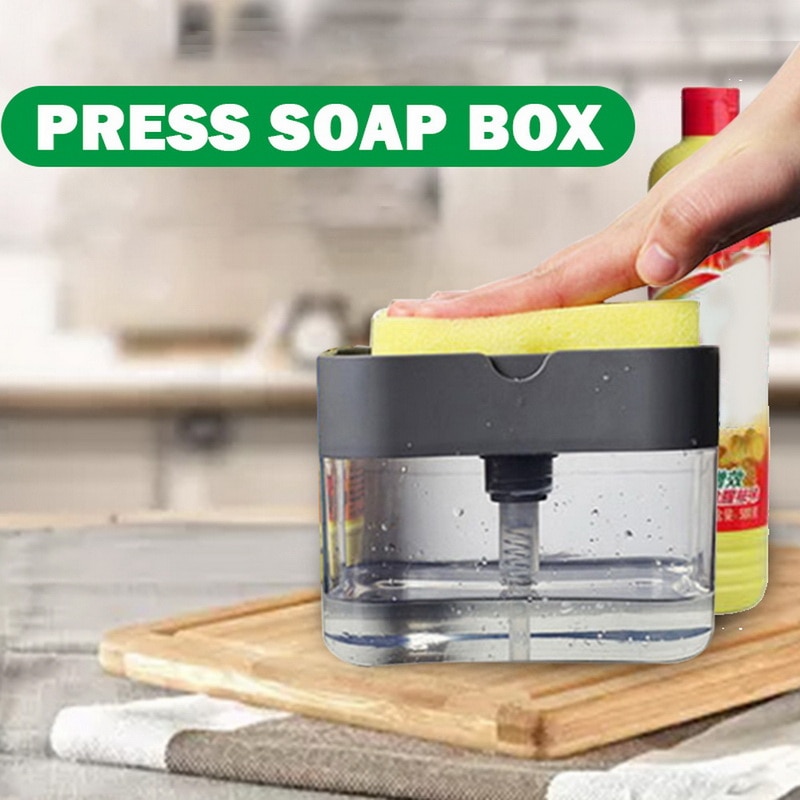 2-in-1 Soap Pump Dispenser With Sponge Holder Liquid Dispenser Container Hand Press Soap Organizer Kitchen Cleaner Tools new
