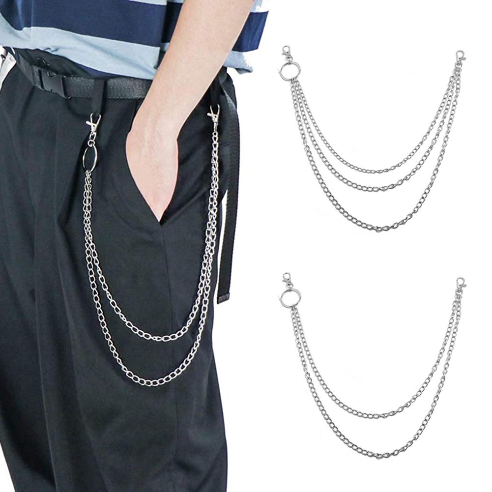 Punk Hip-hop Trendy Single Fashion Unisex Multi-layer Pants Jeans Wallet Pocket Chain Keychain Clothing Accessories Jewelry