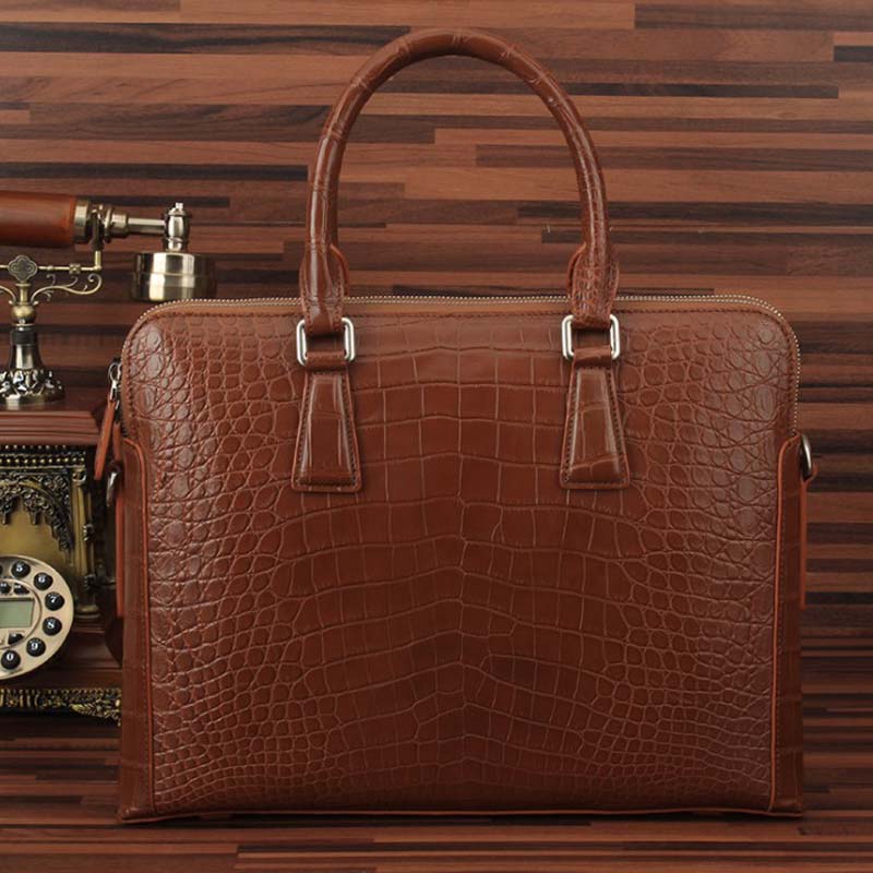 ourui true crocodile leather male business men briefcase Genuine crocodile leather men handbag male bag