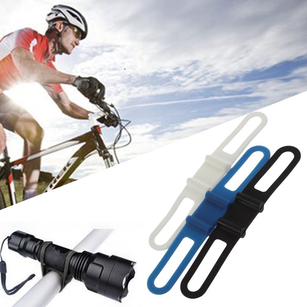 1PC Bike Elastic Silicone Strap Bandage Torch Fastening Band Handset Water Bottle Flashlight Mount Holder Bike Light Holder Band