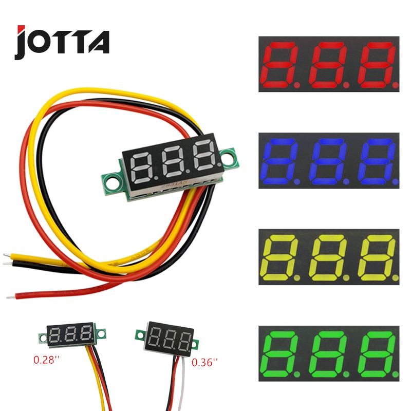 DC 0-100V Three-Wire Mini Digital Voltmeter Voltage Meter Gauge with Reverse Polarity Protection Digital Voltage Tester