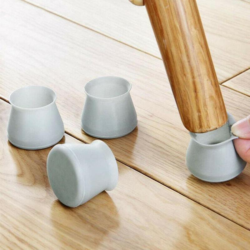 4pcs Silicone Chair Leg Protector Silent Thickened Silicone Furniture Foot Cover Non-slip Table Chair Protector