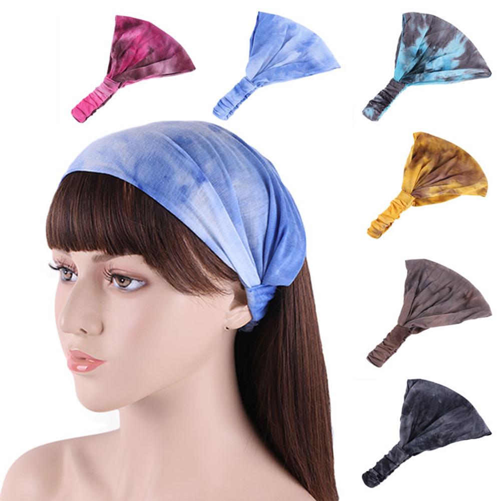 Boho Women Tie Dye Elastic Wide Hairband Yoga Sports Sweatband Bandana Headwrap Hairband Yoga Sports Sweatband Bandana Headwrap