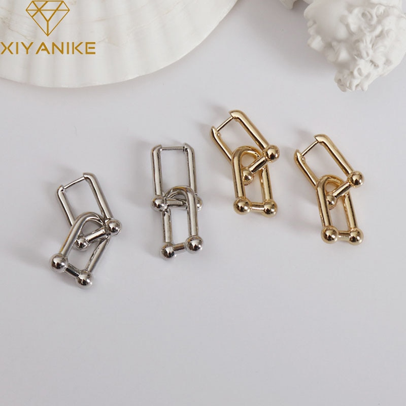 XIYANIKE Prevent Allergy 925 Sterling Silver Trendy Earrings for Women Creative U-Shape Fine Jewelry Elegant Party Accessories