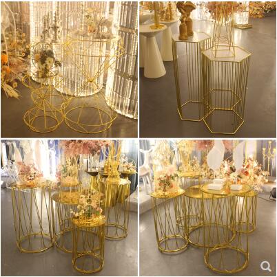 New wedding props tie yi cylindrical dessert table wedding reception area decorated cake table table round table