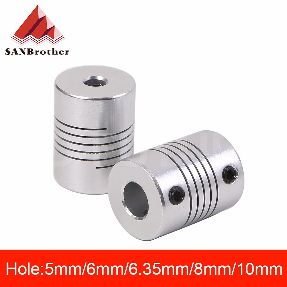 D19L25 5mm 6mm 6.35mm 8mm 10mm Aluminum Z Axis Flexible Coupling For Stepper Motor Coupler Shaft Couplings 3D Printer