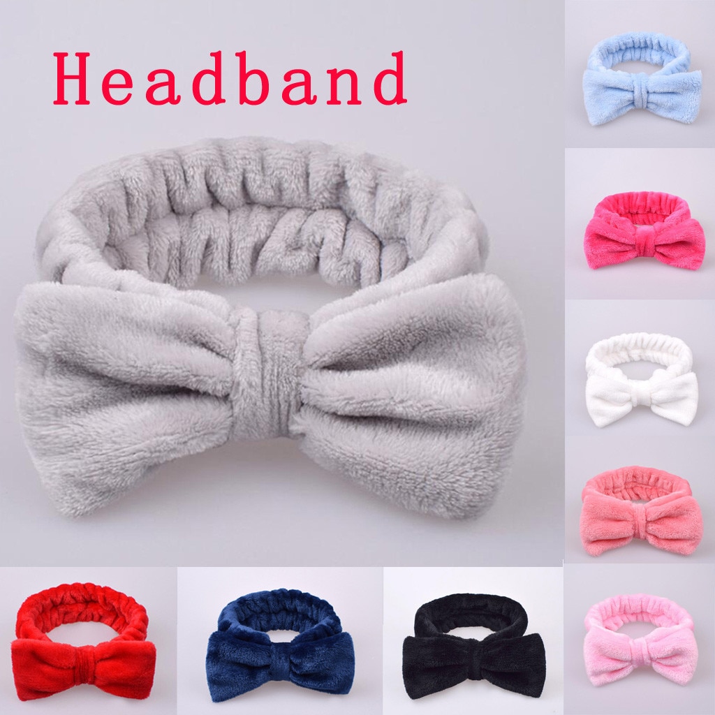 Women Makeup Coral Fleece Headband Wash Face Soft Hair Holder Elastic Top Knot Hairbands Girl Headwear Hair Accessories Hairband