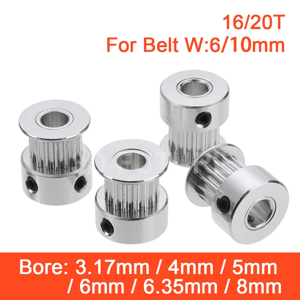 3D Printer Parts GT2 Timing Pulley 16 Tooth 2GT 20 Teeth Aluminum Bore 5mm 8mm Synchronous Wheels Gear Part For Width 6mm 10mm