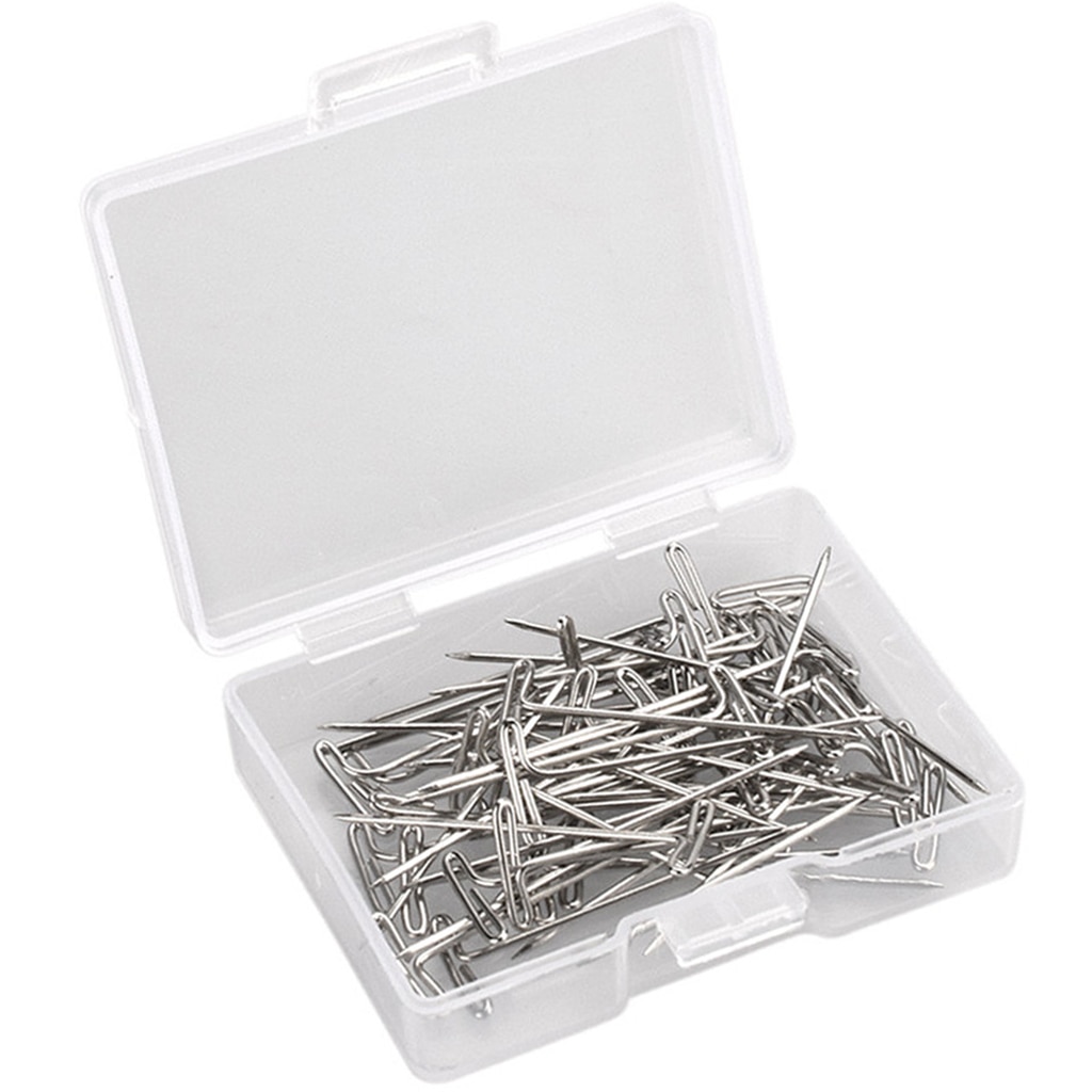 Steel T-pins 1.2 inch for Blocking Knitting, Modelling and Crafts, Wig Making Pins Needles Set, 50 Pieces