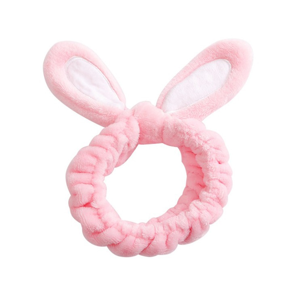 Cross Headbands for Women Cute Rabbit Cat Ears Hairband Wash Face Turban Makeup Elastic Hair Bands Coral Fleece Hair Accessories