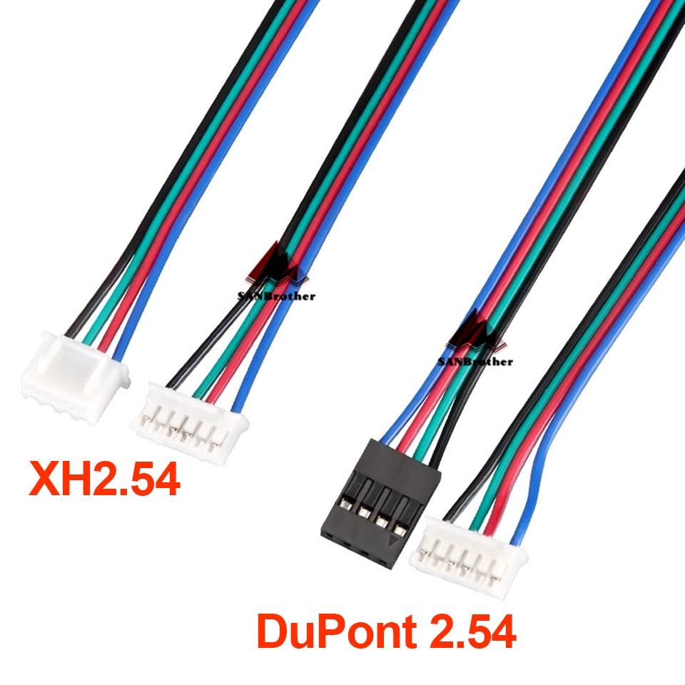 3D Printer Motor Cable Connector 55CM/75CM/100CM HX2.54 4pin to 6pin White Terminal 4pin Stepper Motor Cables