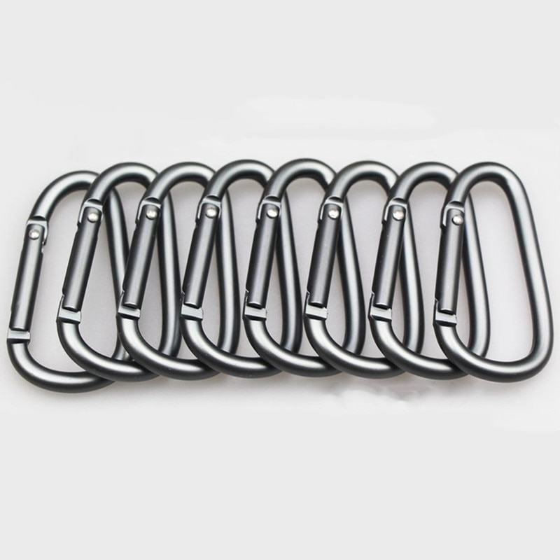 D-Type Aluminum Alloy Carabiner Buckle Camping Equipment Backpack Buckle Water Bottle Hanging Buckle Snap Hook Keychain