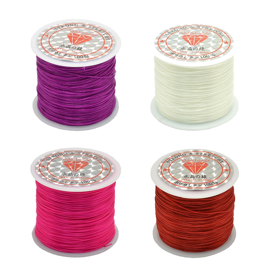 0.5mm Stretch Polyester Threads Beading String Cord 50m per Roll for Bracelets Necklace Jewelry Making Supplies
