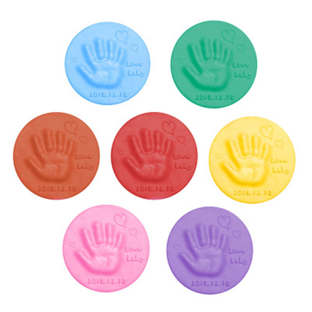2020 Baby Care Air Drying Soft Clay Baby Handprint Footprint Imprint Kit Casting Parent-child Hand Inkpad Fingerprint 20g