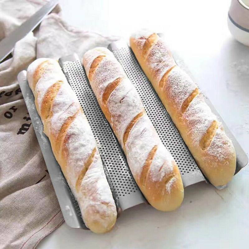 Kitchenware Bread Baking Mold Bread Wave Baking Tray Cake Baguette Mold 2/3/4 Groove Bread Baking Tools Wave Stick Baking Moulds