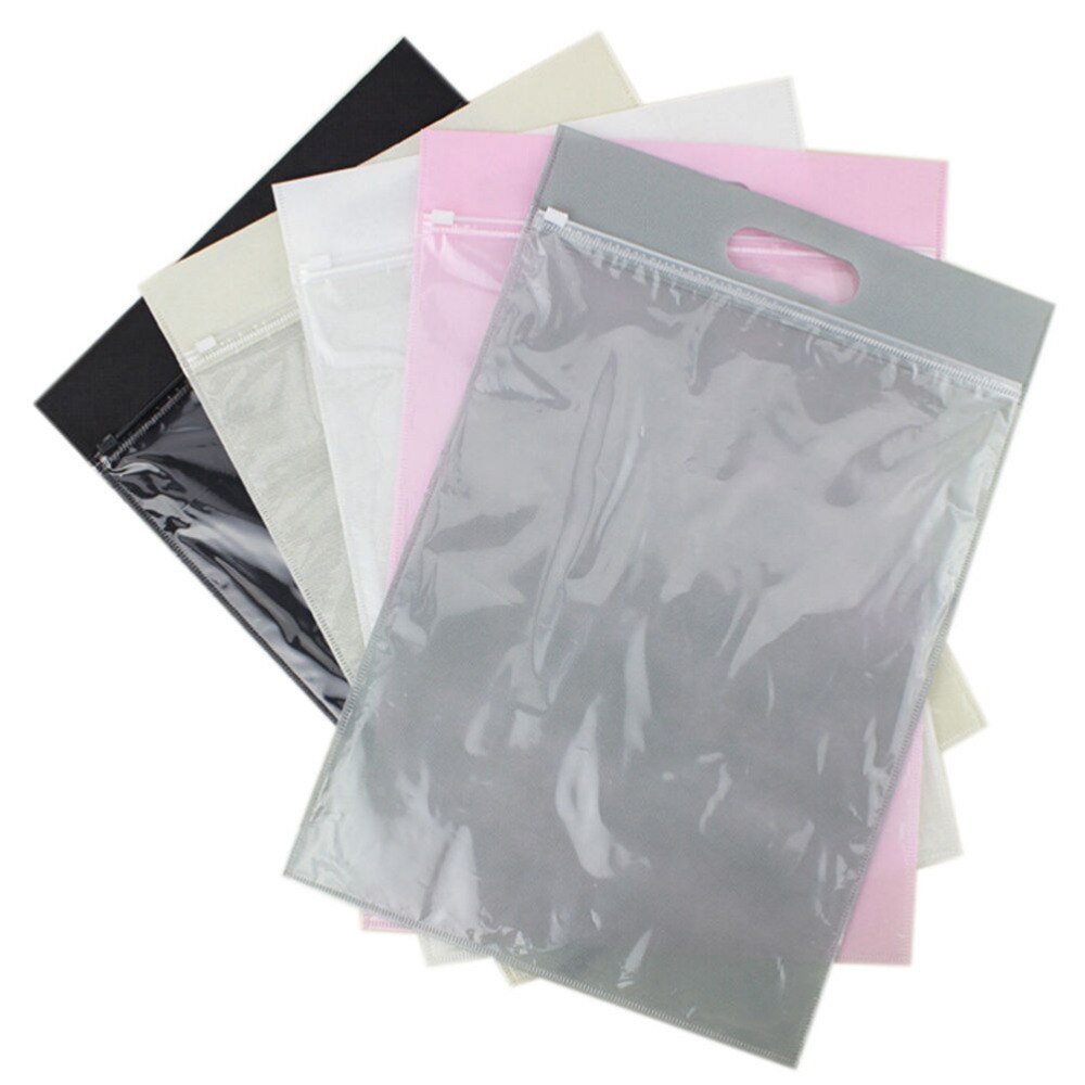 1pcs Travel Use Plastic Waterproof Zip Lock Reclosable Plastic Zipper Bags Resealable Handle Bag Custom Packing Bags 30x40cm