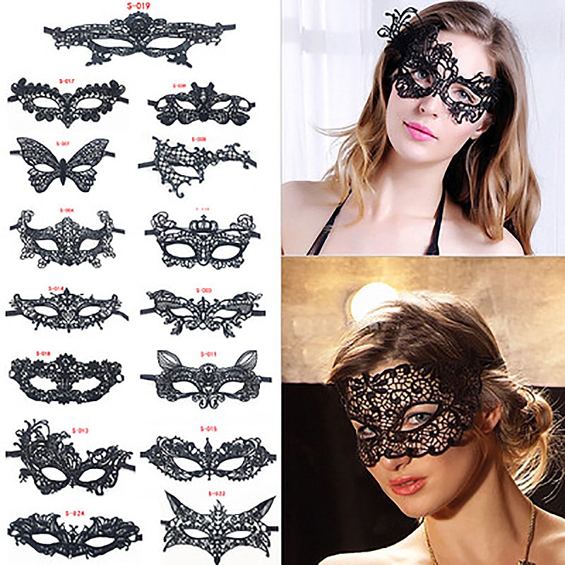 19Style Sexy Mask Blinder Blindfold Erotic Fetish Bdsm Slave Restraint Adult Game Sex Toy Product For Women Lady Black Lace Mask