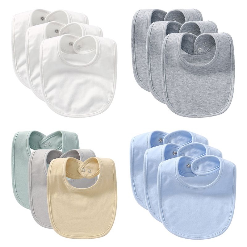 3Pcs Baby Bibs Cute Toddler Baby Saliva Towel Cotton Fit 0-3 Years Old Infant Burp Cloths Feeding Burp Cloth Scarf Toddler Bibs