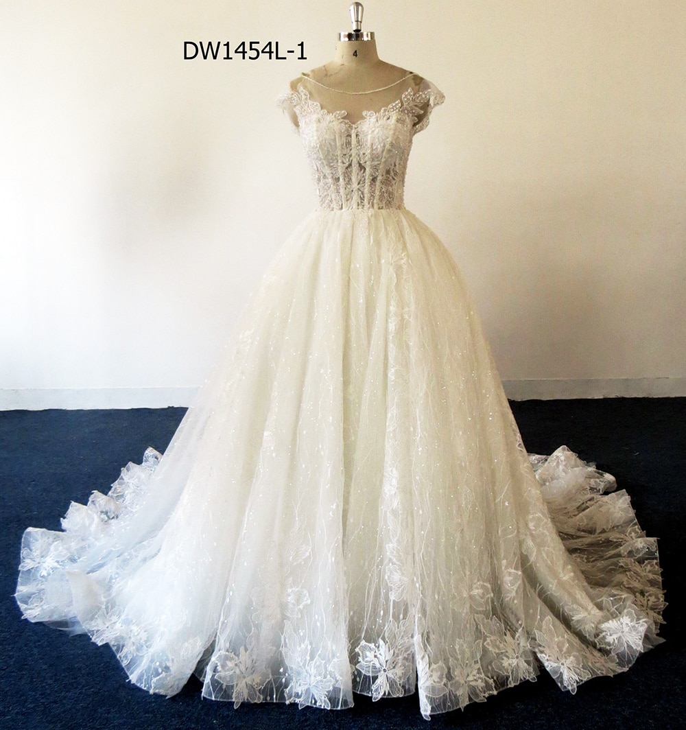 SoAyle Palace Ball Gown White Lace Bride Wedding Dress Sleeveless Boat Neck Luxury Beads Wedding Dresses 2020 vestido de noiva