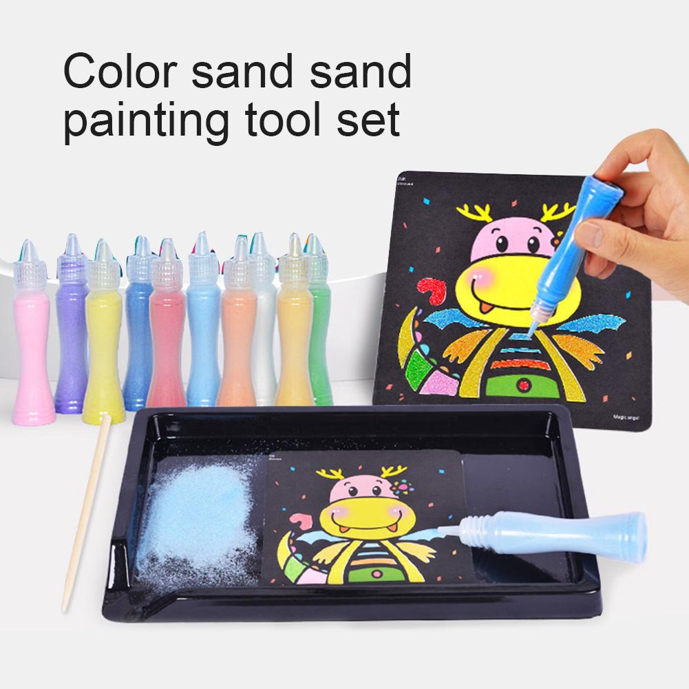 10/24/26 Sheet DIY Color Sand Painting Cards Drawing Art Craft Kid Education Toy DIY Crafts Educational Toy Sand Painting Toy