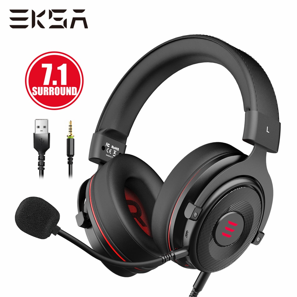 EKSA Gamer Headset 7.1 Surround Sound Gaming Headphon E900 PRO Wired Game Headphones For PC/Xbox/PS4 with Noise-cancelling Mic