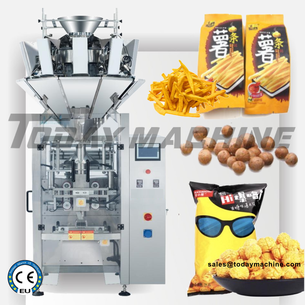 2020 Full Automatic Small Snacks Candy Sugar Peanut Potato Chips Popcorn Packaging Machine