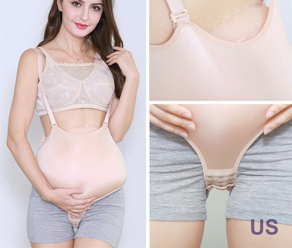 Silicone Tummy Rompers Woman Pregnant Prop 1500g 3-4 Months Belly Synthetic Leather Belly Fat