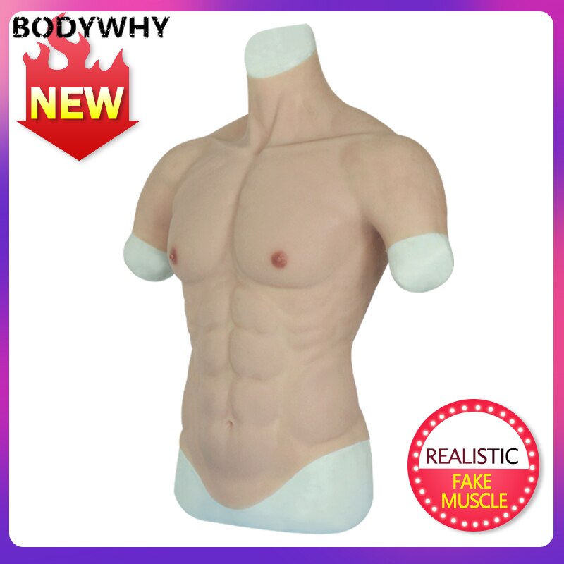 New Male Realistic Fake Abdominal Muscles Abdominal Strong and Realistic Silicone Artificial Simulation Man Fake Chest Muscles