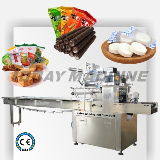 Automatic Book Lens Candy Wrapper Energy Bar Vermicelli Packing Chapati Sandwich Beeg Mince Doypack Horizontal Packaging Machine