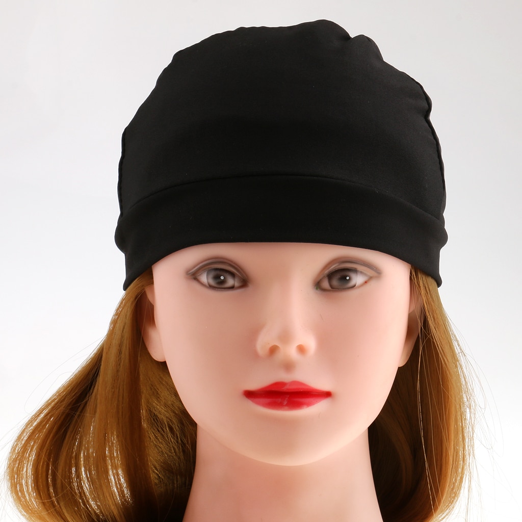 Black Spandex Dome Cap Mesh Hair Net for Making Wigs Snood Stretchy Wig Cap