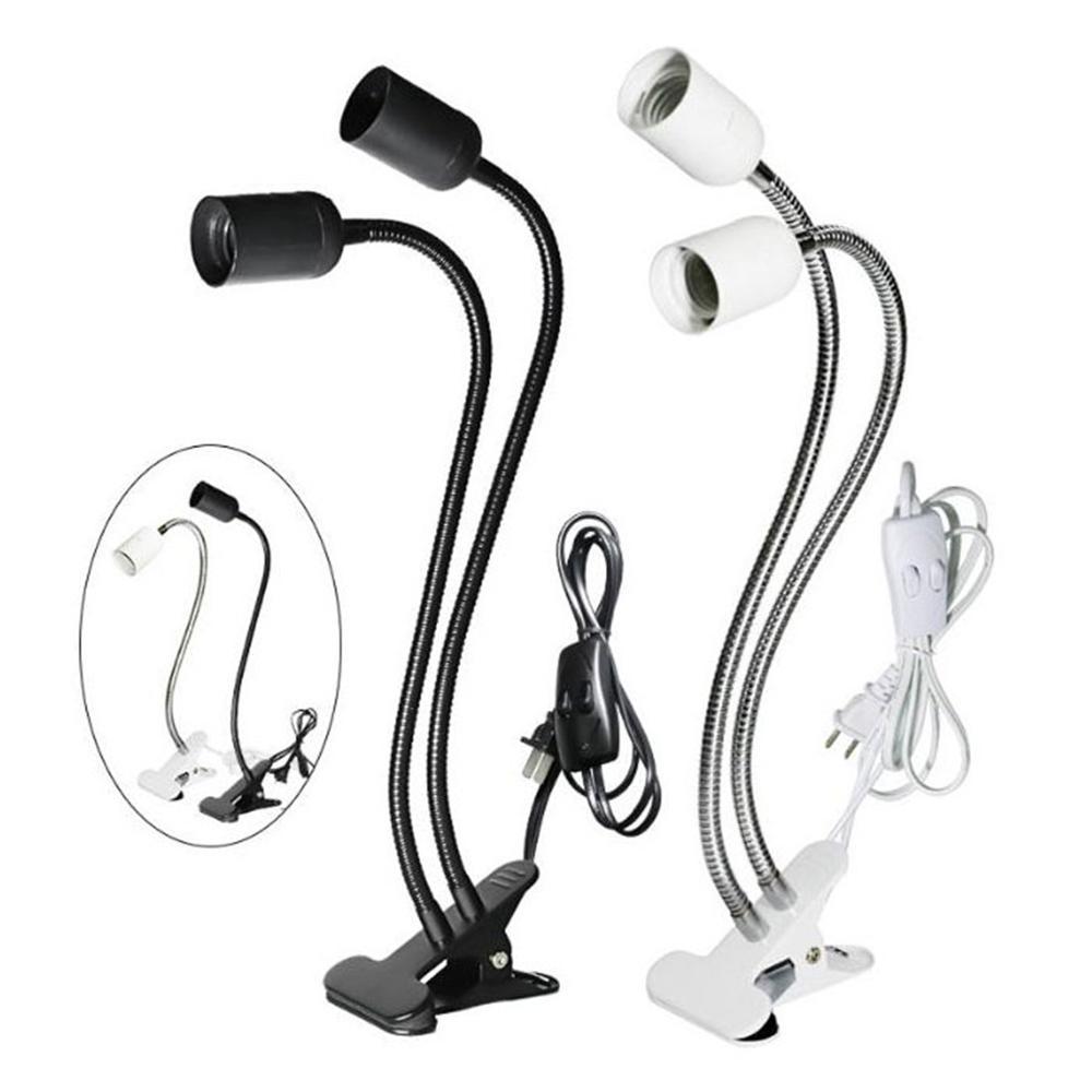 Black white Plug in Clip on Light,Screw bulb Clip on Desk Light for Desk,Bed Headboard with on/off switch,Clamp lamp for reading