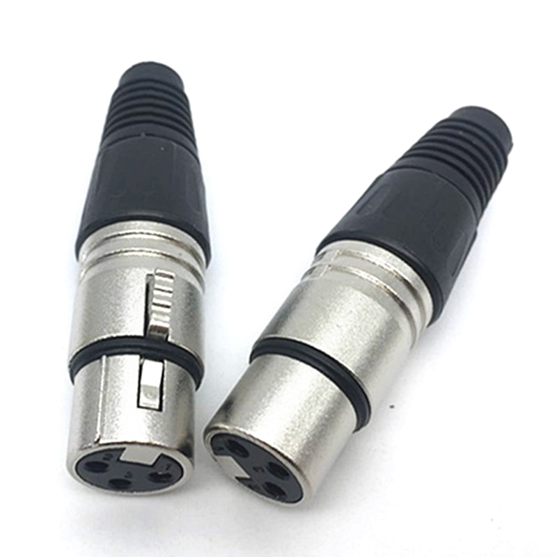 Male & Female 3-Pin 4-Pin 5-Pin XLR Microphone Audio Cable Plug Connectors Cannon Cable Terminals 1pc