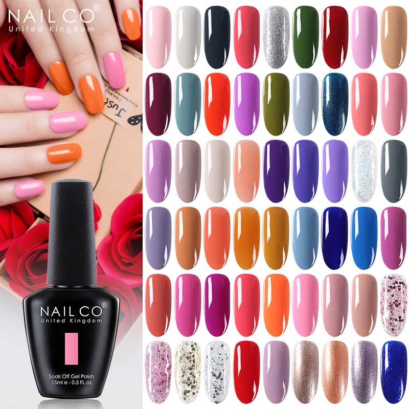 NAILCO 131 Colors Vernis Semi Permanent UV Varnish Gel Nail Polish For Nails Art Gel Manicure Design Acid Free Varnish Hybrid