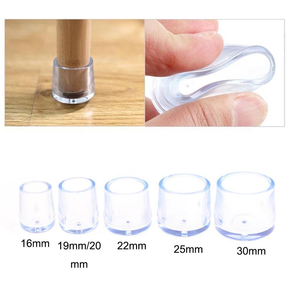 25mm Table Chair Leg Foot Covers Wear Resistant Anti Table Transparent Feet Pad Cover Skid For Home Furniture Silicone Cap