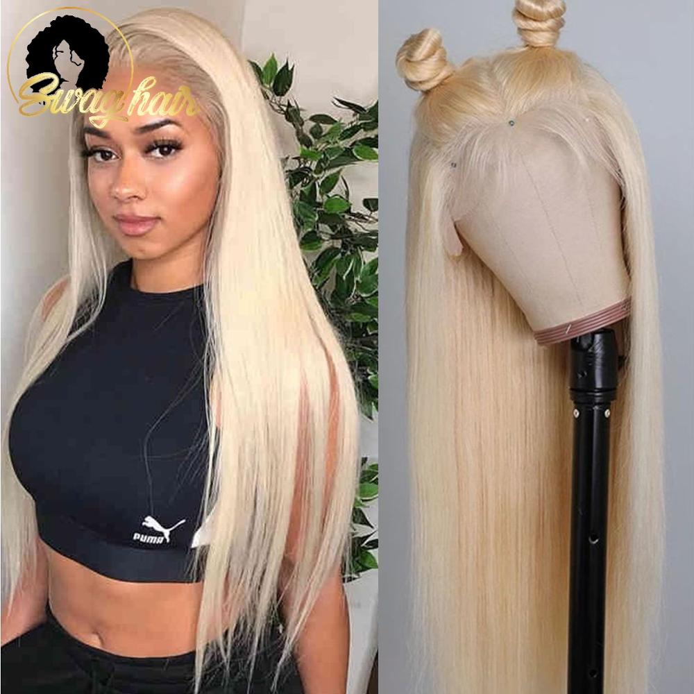 Swag Hair Straight Full Lace Wig 613 Blonde hair Remy Human Hair Wig 200% Pre-plucked With Baby Hair 42 Inch Long Length Wig