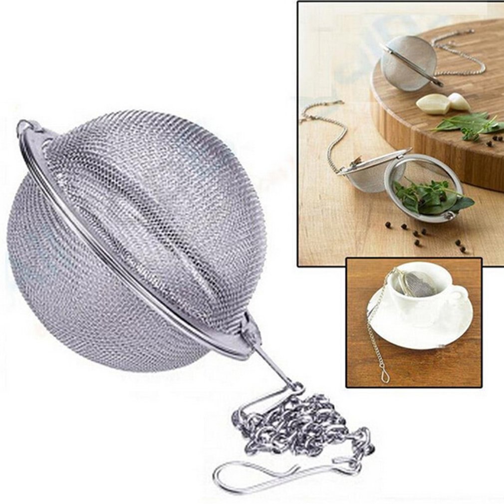 304 Stainless Steel Tea Strainer Infuser Mesh Filter Herbal Ball Cooking Kitchen Tools Tea Locking Seasoning Ball Tea Spice