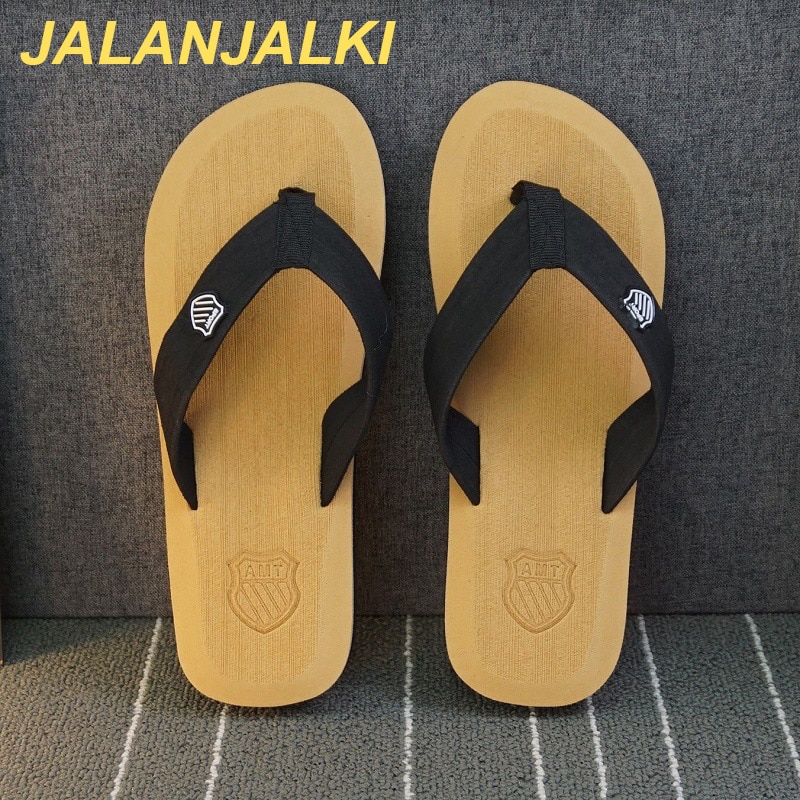 JALANJALKI Summer New Arrival Men Slippers Anti-Skid Beach Outdoor Male Sandals Colorful Soft Light Weight Casual Flip-Flops