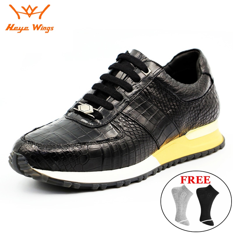 Handmade high-end crocodile skin Sneakers men's luxury sport style leather casual shoes