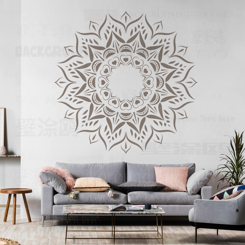 120cm - 160cm Stencils For Walls Large Furniture Template Paint Big Mandala Painting Reusable Tile Flooring Patterns Ethnic S017