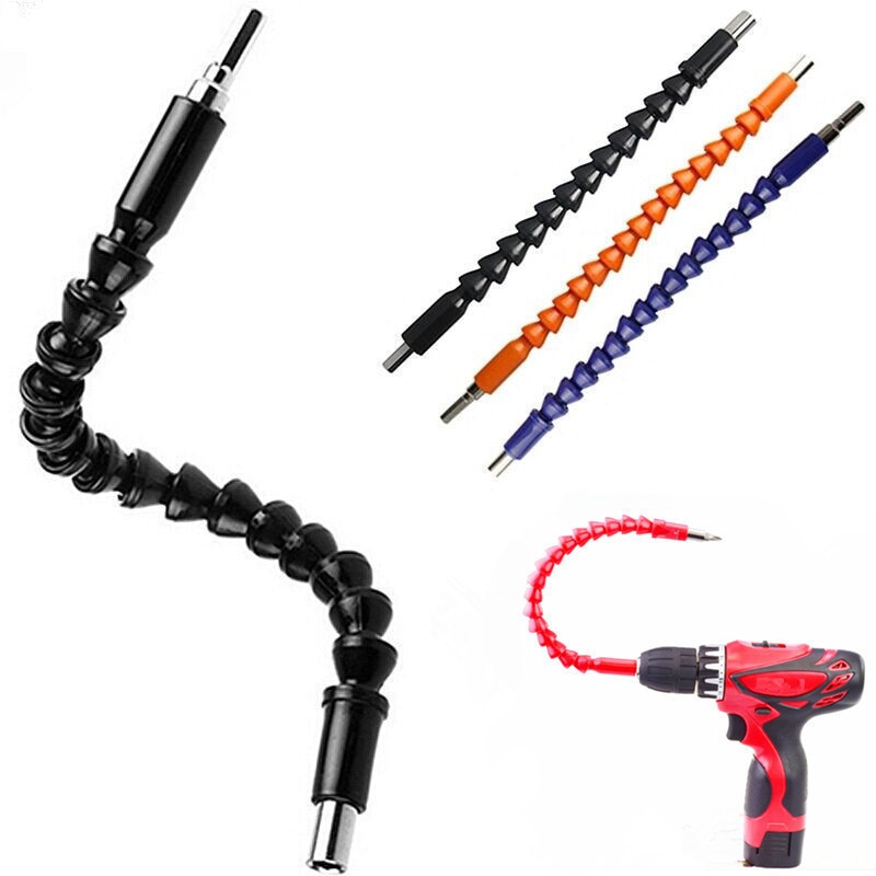 Realmote 295mm Screwdriver Bend Universal Adapter Extension Rod Drill Bit Flexible Shaft (No Drill) Electrical Tool Accessories