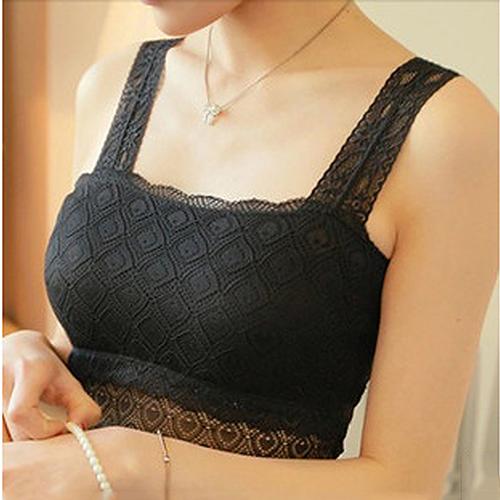 New Arrival Women's Sexy Stretchy Strap Lace Top Bandeau Bra Crop Summer Bustier Camisole