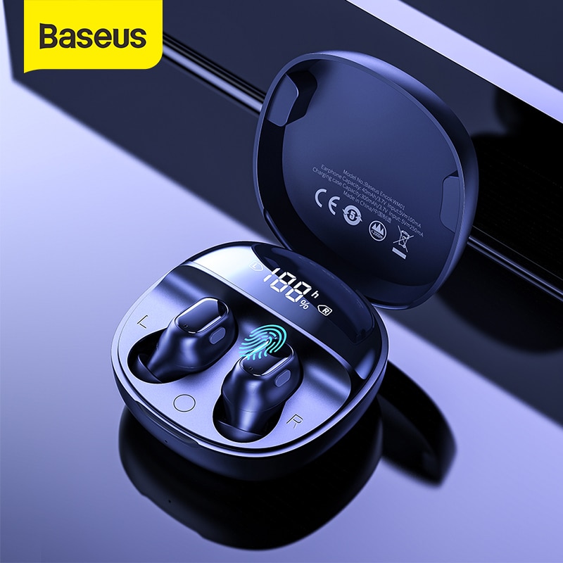 Baseus WM01 Plus Wireless Headphones TWS Bluetooth 5.0 Earphones Stereo Sports Waterproof Headsets with LED Digital Display